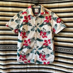 Cactus Man Men’s Short-Sleeve Button Down, Medium